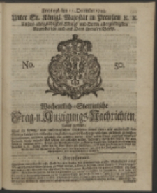Wochentlich-Stettinische Frag- und Anzeigungs-Nachrichten. 1744 No. 50