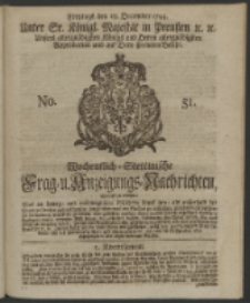 Wochentlich-Stettinische Frag- und Anzeigungs-Nachrichten. 1744 No. 51