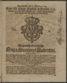 Wochentlich-Stettinische Frag- und Anzeigungs-Nachrichten. 1753 No. 2 + Anhang