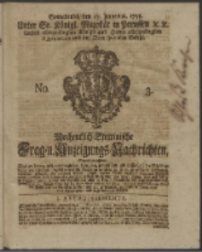 Wochentlich-Stettinische Frag- und Anzeigungs-Nachrichten. 1753 No. 3 + Anhang