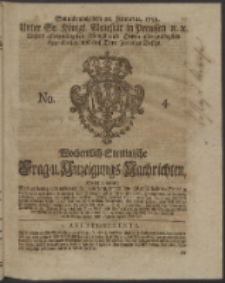 Wochentlich-Stettinische Frag- und Anzeigungs-Nachrichten. 1753 No. 4 + Anhang