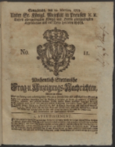 Wochentlich-Stettinische Frag- und Anzeigungs-Nachrichten. 1753 No. 11 + Anhang