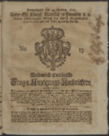 Wochentlich-Stettinische Frag- und Anzeigungs-Nachrichten. 1753 No. 13 + Anhang