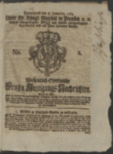 Wochentlich-Stettinische Frag- und Anzeigungs-Nachrichten. 1763 No. 2 + Anhang