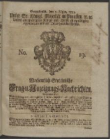 Wochentlich-Stettinische Frag- und Anzeigungs-Nachrichten. 1753 No. 19 + Anhang