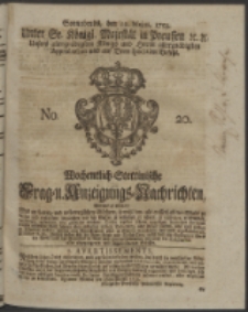 Wochentlich-Stettinische Frag- und Anzeigungs-Nachrichten. 1753 No. 20 + Anhang