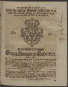 Wochentlich-Stettinische Frag- und Anzeigungs-Nachrichten. 1753 No. 22 + Anhang