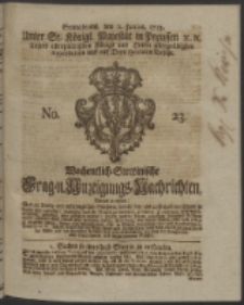 Wochentlich-Stettinische Frag- und Anzeigungs-Nachrichten. 1753 No. 23 + Anhang