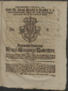 Wochentlich-Stettinische Frag- und Anzeigungs-Nachrichten. 1763 No. 8 + Anhang