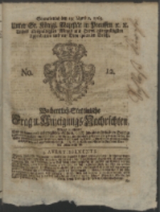 Wochentlich-Stettinische Frag- und Anzeigungs-Nachrichten. 1763 No. 12 + Anhang