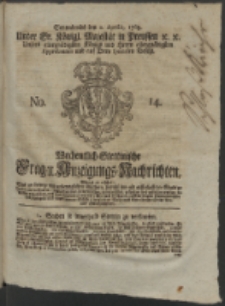Wochentlich-Stettinische Frag- und Anzeigungs-Nachrichten. 1763 No. 14 + Anhang