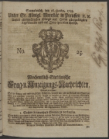 Wochentlich-Stettinische Frag- und Anzeigungs-Nachrichten. 1753 No. 25 + Anhang