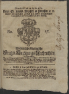 Wochentlich-Stettinische Frag- und Anzeigungs-Nachrichten. 1763 No. 17 + Anhang