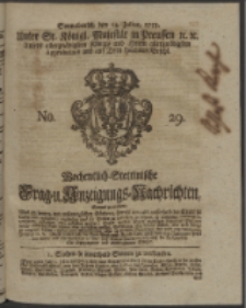 Wochentlich-Stettinische Frag- und Anzeigungs-Nachrichten. 1753 No. 29 + Anhang