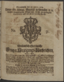 Wochentlich-Stettinische Frag- und Anzeigungs-Nachrichten. 1753 No. 31 + Anhang