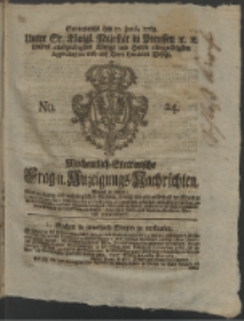 Wochentlich-Stettinische Frag- und Anzeigungs-Nachrichten. 1763 No. 24 + Anhang