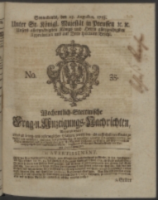 Wochentlich-Stettinische Frag- und Anzeigungs-Nachrichten. 1753 No. 35 + Anhang