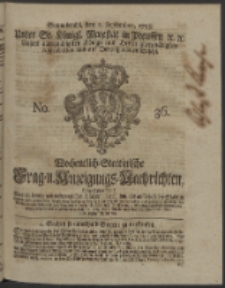 Wochentlich-Stettinische Frag- und Anzeigungs-Nachrichten. 1753 No. 36 + Anhang
