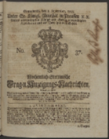 Wochentlich-Stettinische Frag- und Anzeigungs-Nachrichten. 1753 No. 37 + Anhang