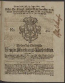 Wochentlich-Stettinische Frag- und Anzeigungs-Nachrichten. 1753 No. 40 + Anhang