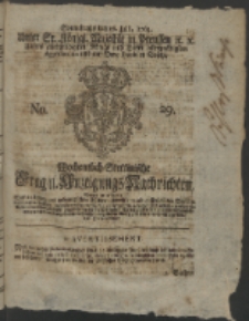 Wochentlich-Stettinische Frag- und Anzeigungs-Nachrichten. 1763 No. 29 + Anhang