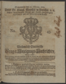 Wochentlich-Stettinische Frag- und Anzeigungs-Nachrichten. 1753 No. 43 + Anhang