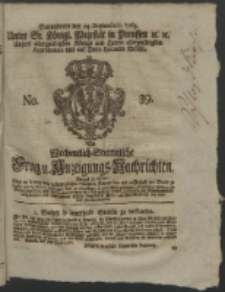 Wochentlich-Stettinische Frag- und Anzeigungs-Nachrichten. 1763 No. 39 + Anhang