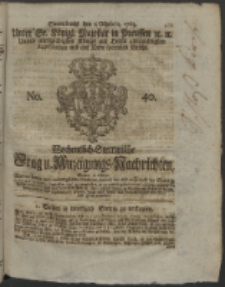 Wochentlich-Stettinische Frag- und Anzeigungs-Nachrichten. 1763 No. 40 + Anhang