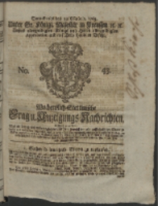 Wochentlich-Stettinische Frag- und Anzeigungs-Nachrichten. 1763 No. 43 + Anhang