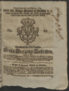 Wochentlich-Stettinische Frag- und Anzeigungs-Nachrichten. 1763 No. 44 + Anhang
