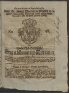 Wochentlich-Stettinische Frag- und Anzeigungs-Nachrichten. 1763 No. 46 + Anhang