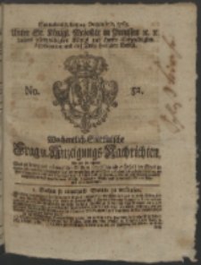 Wochentlich-Stettinische Frag- und Anzeigungs-Nachrichten. 1763 No. 52 + Anhang
