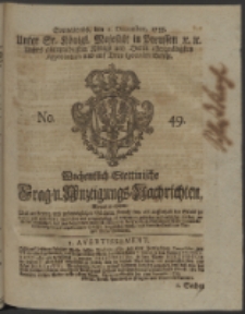 Wochentlich-Stettinische Frag- und Anzeigungs-Nachrichten. 1753 No. 49 + Anhang