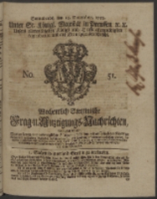 Wochentlich-Stettinische Frag- und Anzeigungs-Nachrichten. 1753 No. 51 + Anhang