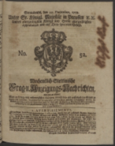 Wochentlich-Stettinische Frag- und Anzeigungs-Nachrichten. 1753 No. 52 + Anhang