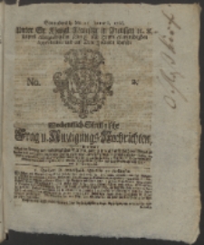 Wochentlich-Stettinische Frag- und Anzeigungs-Nachrichten. 1766 No. 2 + Anhang