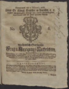 Wochentlich-Stettinische Frag- und Anzeigungs-Nachrichten. 1766 No. 6 + Anhang