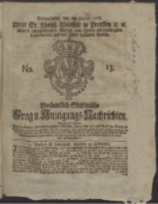 Wochentlich-Stettinische Frag- und Anzeigungs-Nachrichten. 1766 No. 13 + Anhang
