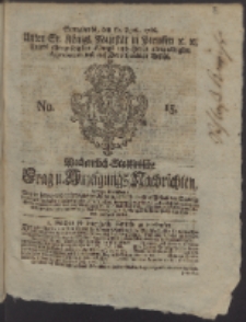 Wochentlich-Stettinische Frag- und Anzeigungs-Nachrichten. 1766 No. 15 + Anhang