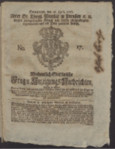 Wochentlich-Stettinische Frag- und Anzeigungs-Nachrichten. 1766 No. 17 + Anhang