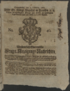 Wochentlich-Stettinische Frag- und Anzeigungs-Nachrichten. 1766 No. 40 + Anhang