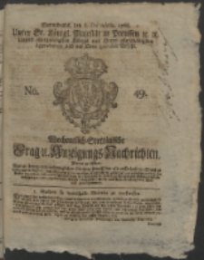 Wochentlich-Stettinische Frag- und Anzeigungs-Nachrichten. 1766 No. 49 + Anhang