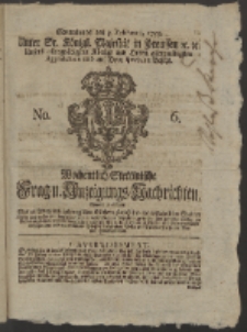 Wochentlich-Stettinische Frag- und Anzeigungs-Nachrichten. 1759 No. 6