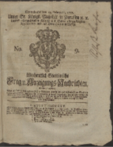 Wochentlich-Stettinische Frag- und Anzeigungs-Nachrichten. 1759 No. 9 + Anhang