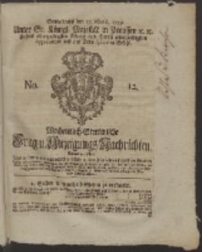 Wochentlich-Stettinische Frag- und Anzeigungs-Nachrichten. 1759 No. 12 + Anhang