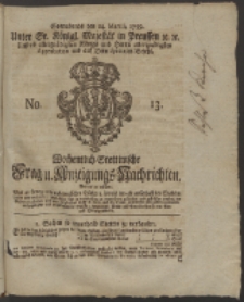 Wochentlich-Stettinische Frag- und Anzeigungs-Nachrichten. 1759 No. 13 + Anhang