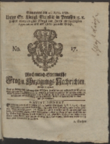 Wochentlich-Stettinische Frag- und Anzeigungs-Nachrichten. 1759 No. 17 + Anhang
