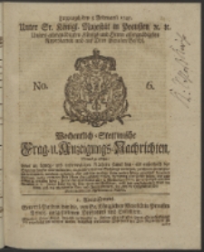 Wochentlich-Stettinische Frag- und Anzeigungs-Nachrichten. 1745 No. 6