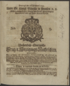 Wochentlich-Stettinische Frag- und Anzeigungs-Nachrichten. 1745 No. 9