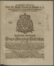 Wochentlich-Stettinische Frag- und Anzeigungs-Nachrichten. 1745 No. 12